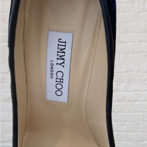 NEW JIMMY CHOO -- Stiletto Heels, Black, "Abel," Leather w/Gold Studs, Evening - Picture 12 of 15